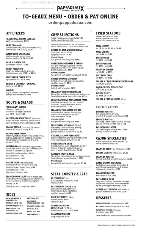 pappadeux menu|More.